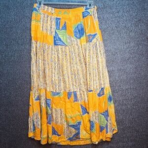 Vintage Stephanie Thomas Skirt Womens 22 Abstract Rayon 90s Made‎ in USA